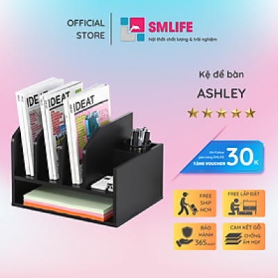 Kệ sách gỗ kệ sách mini trang trí bàn làm việc SMLIFE Ashley