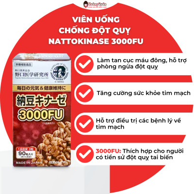 Viên Uống hỗ trợ giảm tan sợi huyết  Nattokinase Noguchi 3000FU