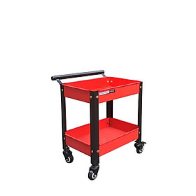 Xe đẩy dụng cụ mini 2 tầng có tay nắm thép sơn tĩnh điện