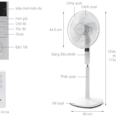  Quạt cây có điều khiển Toshiba F-LSA20(W)VN - Hàng chính hãng