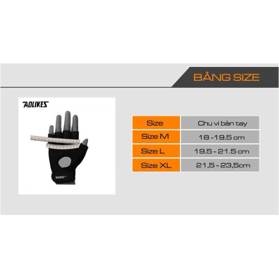 Găng tay thể thao Nam - Nữ có quấn bảo vệ cổ tay Aolikes 113B