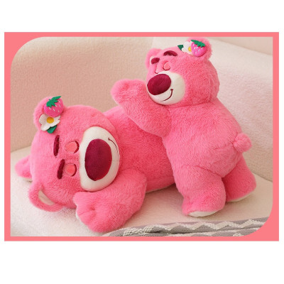 Gấu Dâu Bông Lotso Dâu Huggin Bear Lông Xù Nằm Dễ Thương Mềm Mịn Cao Cấp