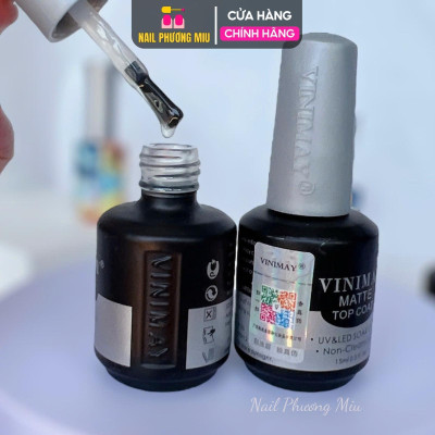 Sơn Gel Top Lỳ Vinimay Cao Cấp Chai 15ml Làm Nail, Tạo Hiệu Ứng Matte Top Lì Sang Trọng, Bền Màu Chuyên Dụng Cho Làm Móng