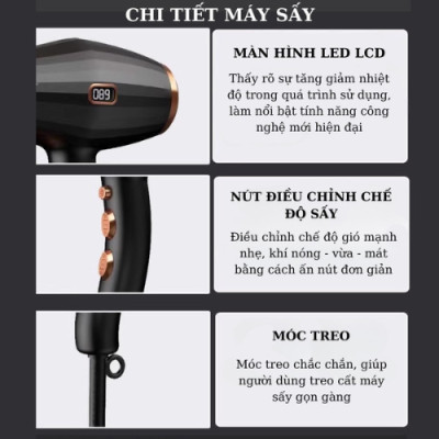 Máy sấy tóc ion âm SOKANY SK-14016 công suất lớn lên đến 2400W, khô nhanh tức thì, phù hợp với mọi loại tóc, bảo vệ tóc khỏi hư tổn -HÀNG CHÍNH HÃNG