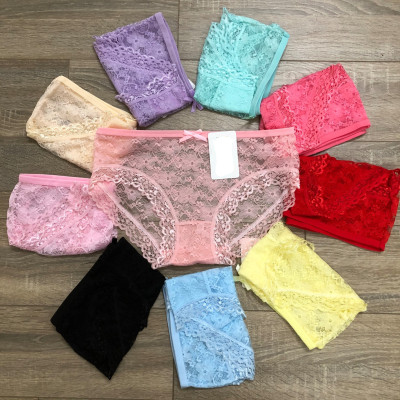 Combo 10 Quần Lót Nữ Ren. Trộn màu ngẫu nhiên - Freesize từ 50kg -62kg