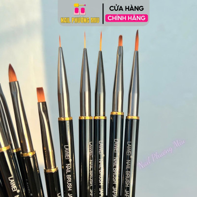 Set Cọ Nhật Vẽ Móng Lawei, Bộ 10 Cây Cọ Làm Nail Cao Cấp, Sợi Tổng Hợp, Từ 12.5cm Đến 19cm, Dành Cho Thợ Làm Nail