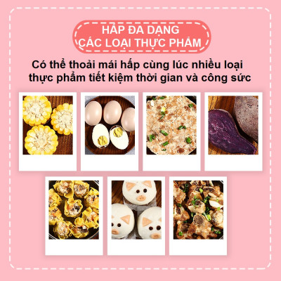 Nồi Hấp Điện Thông Minh 3 Tầng Dung Tích 22L - Đa Chức Năng Siêu Tiện Dụng - Hàng Chính Hãng