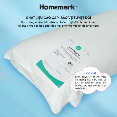 Bảo Vệ Gối Khách Sạn Homemark 50x70cm - Kháng Nước, Chống Bụi, Khóa Kéo Tiện Lợi