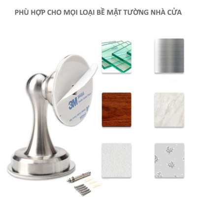 Bộ chặn cửa nam châm chống va đạp inox 304 mẫu dán Hobby Home Decor CC1