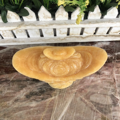 Thỏi vàng Thần Tài Kim Nguyên Bảo phong thủy chiêu nạp tài lộc đá ngọc hoàng long - Dài 15 cm