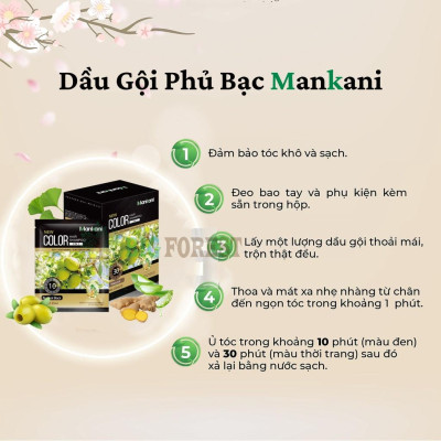 Gói Dầu Gội Nhuộm Tóc, Phủ Bạc Thảo Dược Mankani [Gói 25ml - Nâu Vàng]
