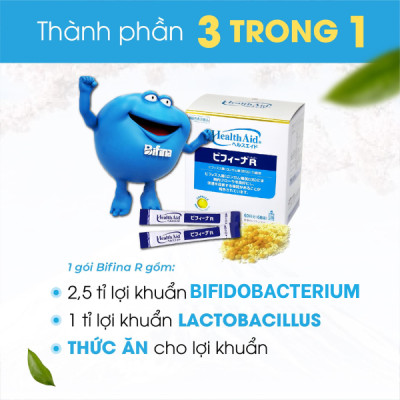 Bifina Nhật Bản loại R - Bổ sung lợi khuẩn hỗ trợ tiêu hoá khoẻ - Lẻ 1 Gói (không có hộp)
