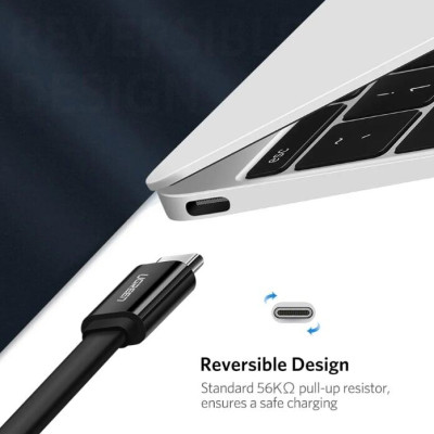 Ugreen UG10697US172TK 1M màu Đen Cáp USB TypeC sang USB 3.0 cáp dẹt - HÀNG CHÍNH HÃNG