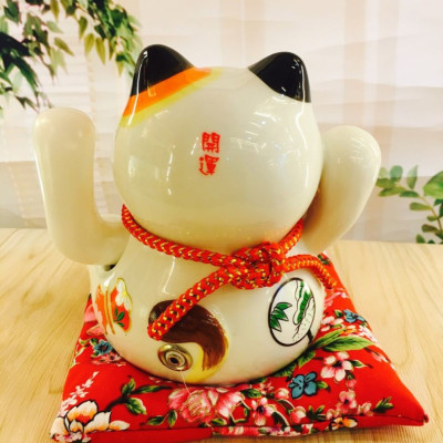 Mèo thần tài vẫy tay may mắn vượng nạp phúc chiêu tài size 16cm