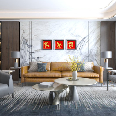 Tranh chữ Lộc thư pháp mạ vàng 24K - TCLO04