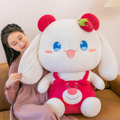 Thú nhồi bông Melody mặt yếm dâu siêu đáng yêu - Size từ 22cm đến 80cm - Quà tặng gấu bông Cinnamoroll hoạt hình cho bé.
