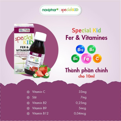 Siro Special Kid Fer Et Vitamines - Hỗ trợ thiếu máu do thiếu sắt ở trẻ - 125ml - Hàng Chính Hãng