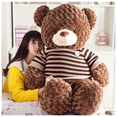Thú nhồi bông Teddy mặc áo cute - Size từ 1m đến 1m7 - Quà tặng gấu bông teddy khủng lồ lông hoa cao cấp.