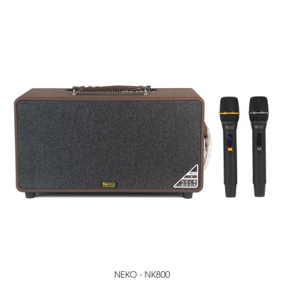 Loa Karaoke Xách Tay Neko NK800 (Công Suất 120W, Kèm 2 Micro Không Dây UFH) - Hàng Chính Hãng