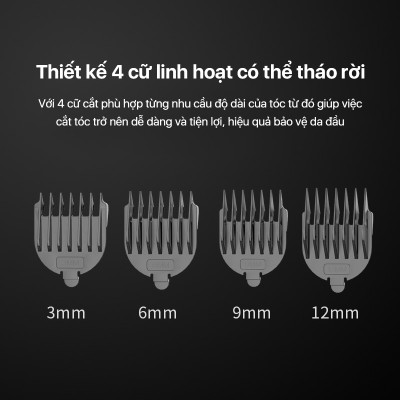 Tông đơ cắt tóc đa chức năng Enchen Beardo2 chất liệu thép không gỉ nhiều cữ linh hoạt - Hàng chính hãng