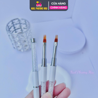 Cọ Ombre Cán Đá Sang Chảnh - Chuyên Dụng Làm Nail, Đầu Dẹt Lông Thưa, Cán Đá, Thiết Kế Đẹp, Tiện Dụng