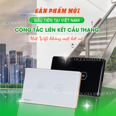 Công Tắc Cầu Thang Thông Minh Hunonic, Công Tắc Cảm Ứng Wifi - HNP1SCP