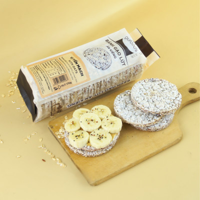 Bánh gạo lứt GUfoods vị Yến mạch - Không chiên dầu, Không đường, Lành mạnh, Phù hợp Eat clean, Ăn vặt healthy, Thực dưỡng, Tập gym, Thuần chay