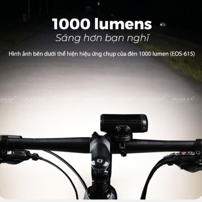 Đèn xe đạp chống nước UH-1000 3 bóng 1000 Lumens có led ban ngày, đèn trước xe đạp sạc USB Type-C, hợp kim nhôm (không kèm pad đỡ dài), đủ phụ kiện - Mai Lee