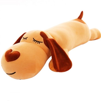 Gấu bông chó dài nâu, thú nhồi bông chó lười cao cấp vải nhung co giãn 4 chiều
