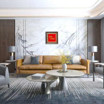 Tranh thư pháp chữ Tâm mạ vàng 24K - Quà tặng ý nghĩa cho sếp, đối tác, bác sĩ, người thân