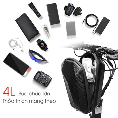 Túi Trước Cho Xe Đạp Gấp, Xe Trượt Scooter, Xe điện gắn ghi đông với Chất liệu EVA chống nước dung tích 4 Lít Mai Lee