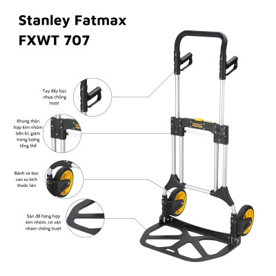 Xe đẩy hàng 2 bánh (Có thê gấp gọn) Stanley Fatmax - USA FXWT-707 - Tải trọng 200kgs
