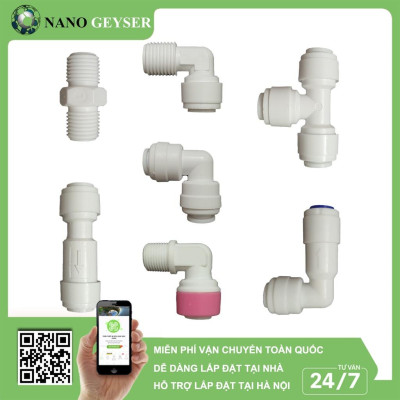 Cút nối nhanh máy lọc nước, Van 1 chiều, Cút màng RO, Cút Bơm - Hàng Chính Hãng