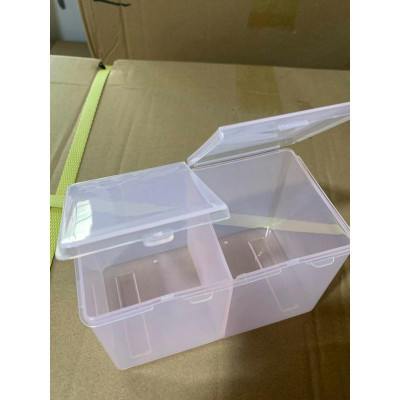 Hộp Đựng Giấy Lau Gel 2 Ngăn Bằng Nhựa Trong, Phụ Kiện Làm Nail Tiện Lợi 7.5x12x6.5cm, Thiết Kế Thông Minh Cho Tiệm Nail Gọn Gàng Chống Bụi