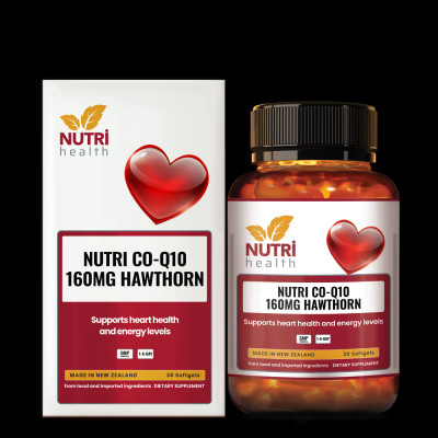 Bộ Sản Phẩm 3 Hộp Viên Uống Bổ Tim New Zealand Nutri Co Q10 160g Hawthorn 30 Viên - Nhập Khẩu Chính Hãng