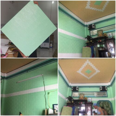 Bộ 5 Tấm Xốp Dán Tường 3D Giả Gạch Xanh Cốm 70cmx77cm