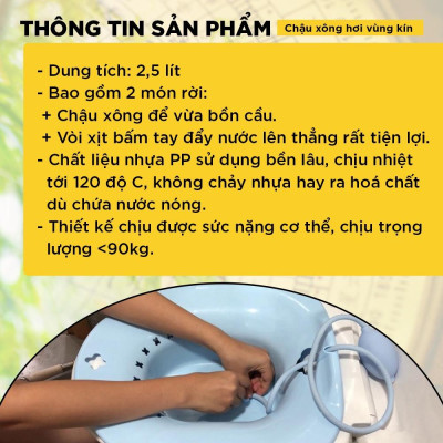 Chậu Xông Hơi Sau sinh Nhựa Cao Cấp ZitaHima Có Vòi Xịt