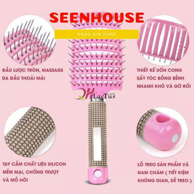 Lược gỡ rối,tạo phồng tóc,sấy tạo kiểu tóc bán nguyệt loại to seen house