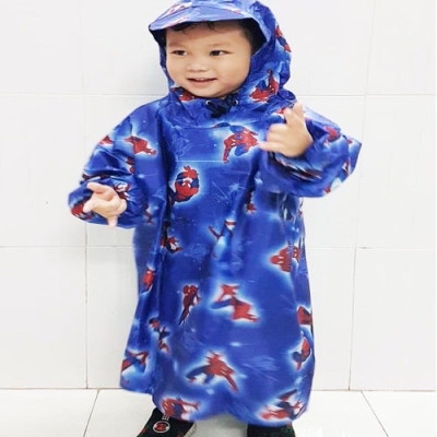 Áo mưa bít trẻ em từ  1 - 10 tuổi , áo mưa  vải dù chống thấm , họa tiết hoạt hình xinh xắn kèm túi đựng giao màu ngẫu nhiên