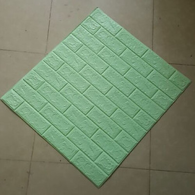Bộ 5 Tấm Xốp Dán Tường 3D Giả Gạch Xanh Cốm 70cmx77cm