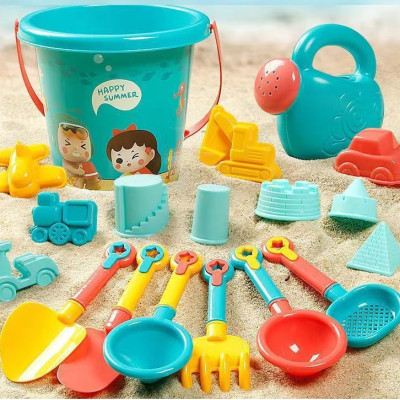 Bộ đồ chơi xúc cát 18 món cho bé yêu, nhựa an toàn cho bé yêu