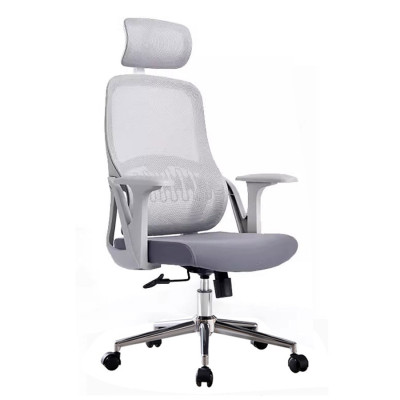 Ghế văn phòng lưng lưới xám cao cấp CM4561-2M Nội thất Capta Lưng lưới xám nệm vải xám khung và tay ghế nhựa màu xám ghế xoay nâng hạ gật gù chân xoay thép mạ chrome hcm