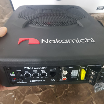 Bộ Loa SUB siêu trầm đặt gầm ghế xe ô tô, thương hiệu Nhật Bản NAKAMICHI NBF8.1A - Quét Mã Vạch Kiểm Tra - HÀNG NHẬP KHẨU