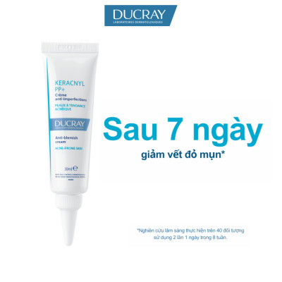 Kem ngừa mụn viêm & thâm chuyên biệt dành cho da nhờn, tổn thương Ducray Keracnyl PP+ Anti-Blemish Cream 30ml