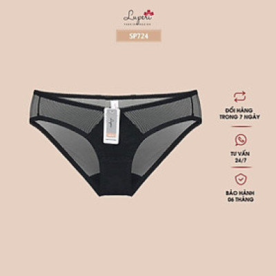 Quần Lót Nữ LUPERI LU3QL724 Lưới Phối Ren Thái Cạp Vừa Dáng Bikini Mềm Mịn, Co Giãn, Không Lằn Mông, Kháng Khuẩn, Khử Mùi