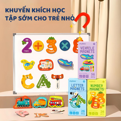Chữ cái nam châm chữ số nam châm  cho bé Mideer Letter Magnets - Number Magnets