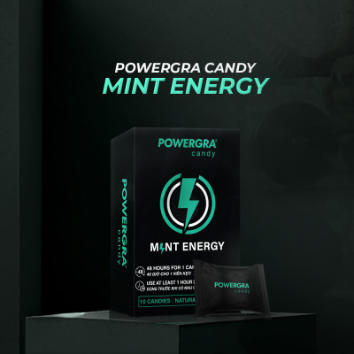 Kẹo bạc hà hỗ trợ nam giới Powergra Mint Energy - Hộp 10 viên