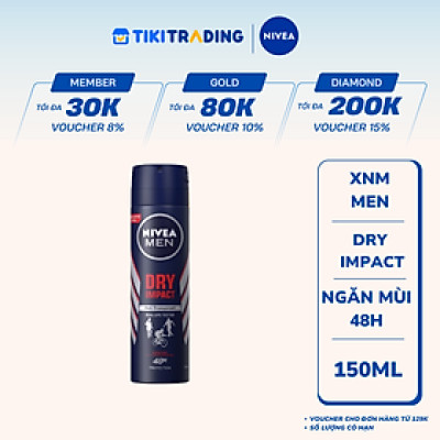 Xịt Ngăn Mùi NIVEA MEN Dry Impact Khô Thoáng 150ml - 81602