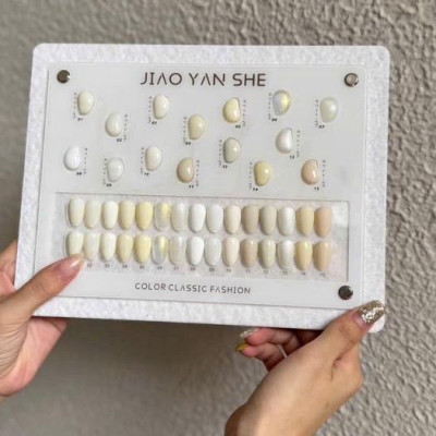 Set Sơn Gel Jiao Yan She Trắng Kem 15 Màu Làm Nail, Sơn Gel Trắng Nước Gạo, Sữa Chua, Thạch Đục Bền Màu, Tặng Bảng Màu Mica Cao Cấp Nữ Women