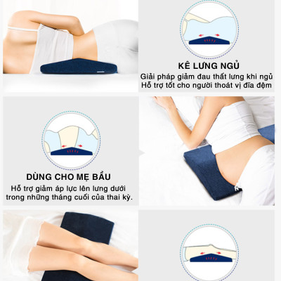 Đệm Gối Kê Lưng Ngủ OFFICE CHILL Đệm Kê Thắt Lưng Cao Su Non Hỗ Trợ Đau Lưng Thoát Vị Đĩa Đệm Bảo Hành 1 Năm